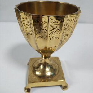 Vintage Indian Brass Footed Chalice